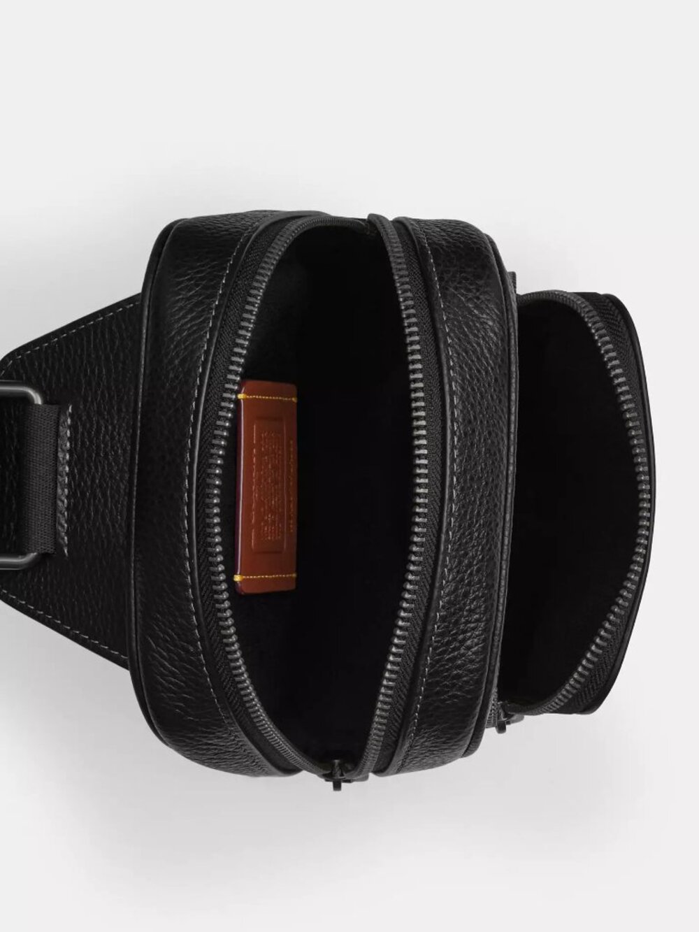 Coach Racer Sling Pack With Varsity Motif CAJ39 Black - Picture 2 of 6